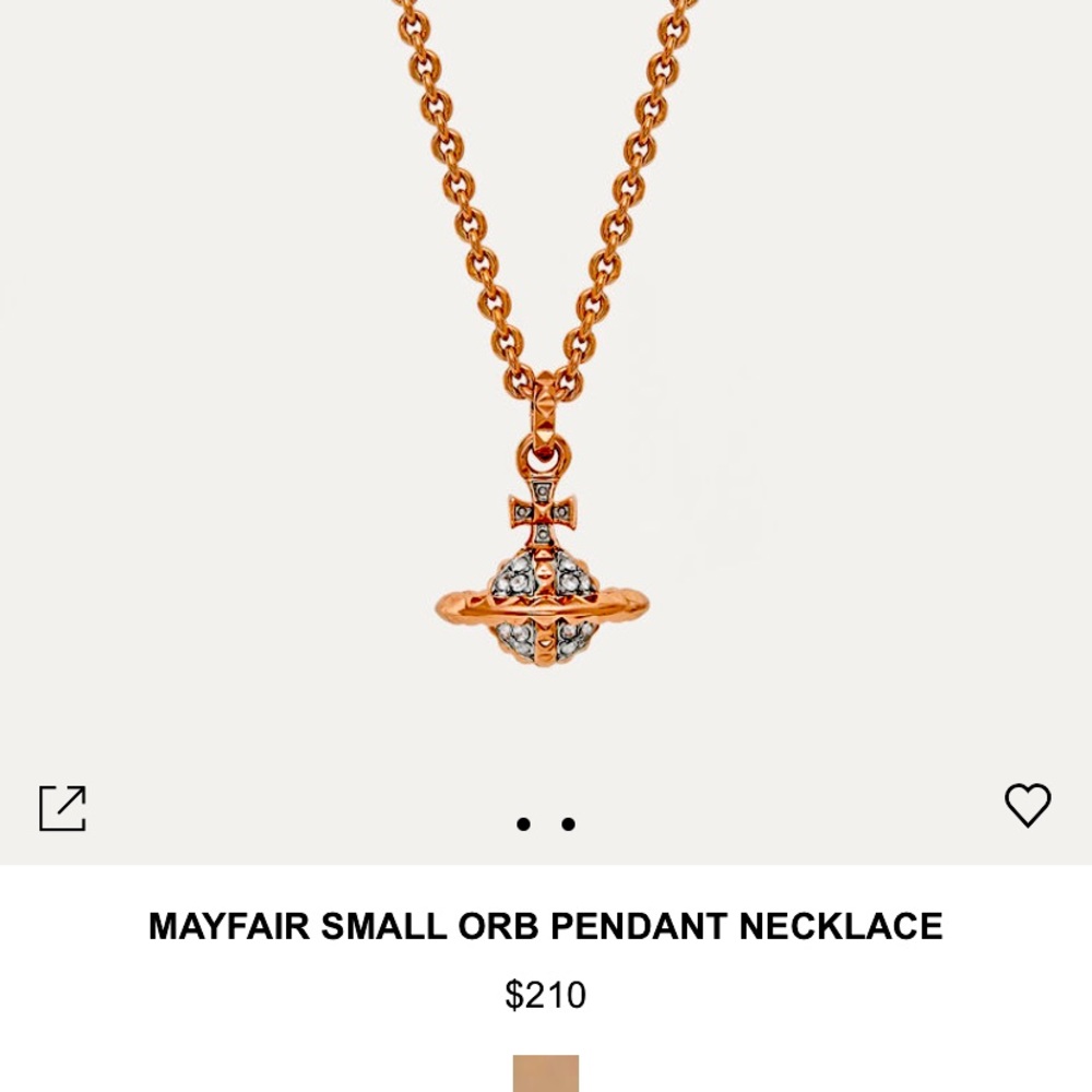 Vivienne Westwood Mayfair Small Orb Rose Gold Necklace